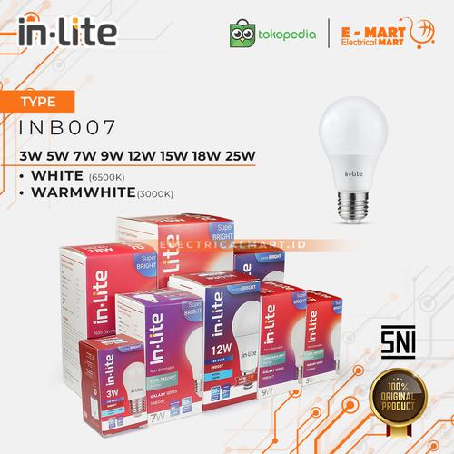 Promo INLITE LED Bulb 3 5 7 9 12 15 18 25 WATT 3W 5W 7W Putih Kuning ...