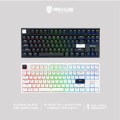 Promo Rexus Keyboard Gaming Daiva D87 Putih, KTT White Cicil 0 3x
