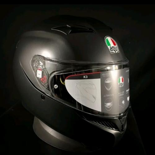 Jual helm AGV K3 2206 solid (bonus extension spoiler 2024) black