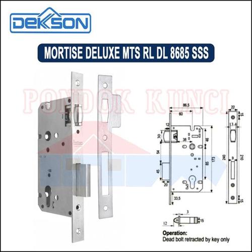 Rl Dl Jual Mortise Lock Pelor Dekkson MTS RL DL 8685 SSS Body Kunci Pintu ...