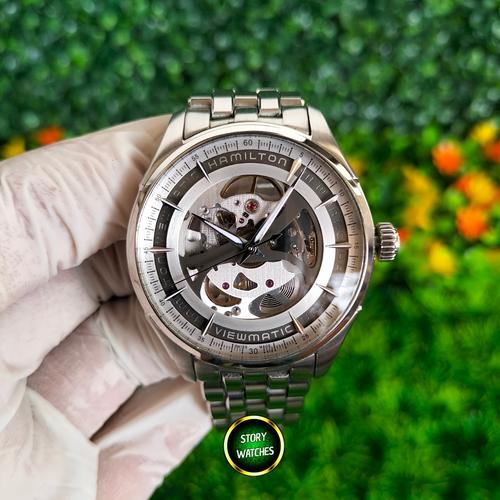 Jual HAMILTON Jazzmaster H42555151 Skeleton White Viewmatic