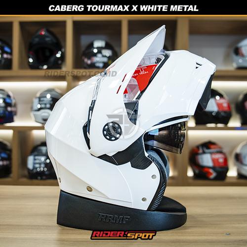 Jual Helm Motor CABERG Tourmax X A5 White Metal Modular Helmet