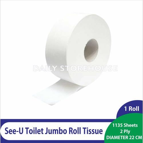 Jual Tissue See-U Bathroom Jumbo Roll Tisu Toilet 256 Meter 2 Ply ...