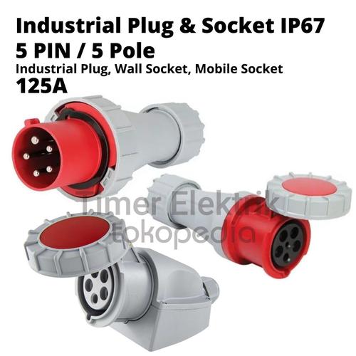 Jual Industrial Plug & Socket IP67 5 Pin / 5 Pole 125A Berbagai Variant ...