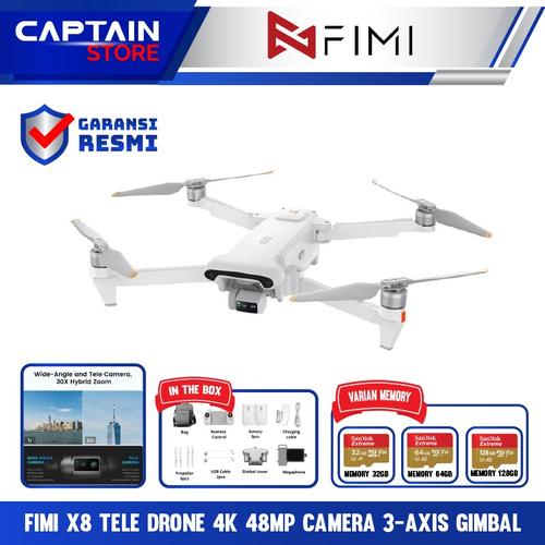 Promo FIMI X8 TELE Drone 4K 48MP Camera 3-axis Gimbal 10km FIMI X8 TELE  FIMI MINI 3, MEMORY 64GB di Captain Store168 Tokopedia