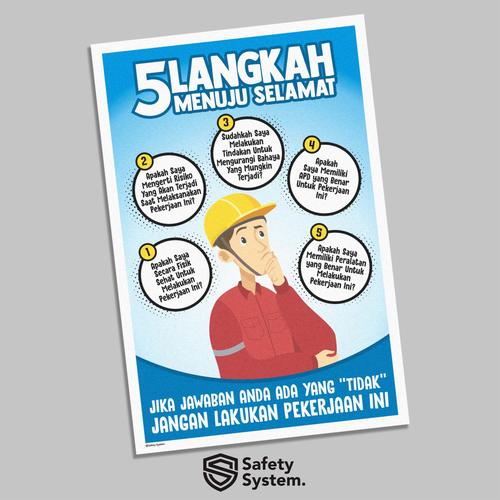 Jual Poster Safety K3 5 Langkah Menuju Bekerja Selamat Ukuran A2 M Jual Poster Safety K3 5 Langkah Menuju Bekerja Selamat Ukuran A2 M