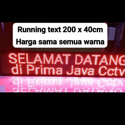 Promo Led Running Text Outdor waterproof anti air hujan 200cm x 40 cm ...