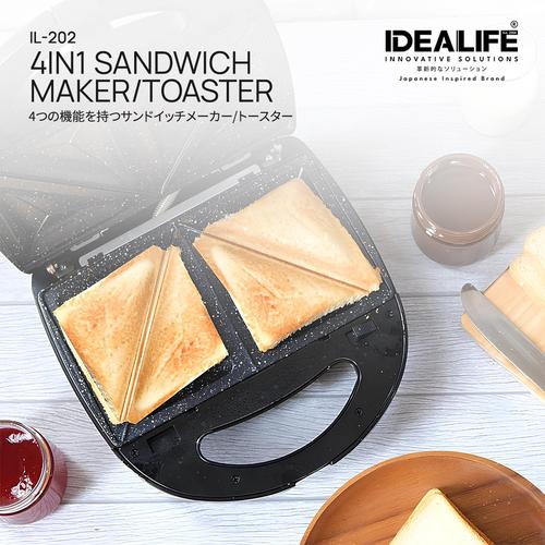Promo IDEALIFE 4in1 Sandwich Maker/Toaster – Pemanggang Roti