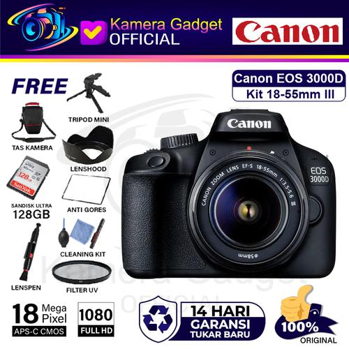 Promo Canon EOS 3000D Kit 1855mm III Wifi Original Resmi Canon DSLR