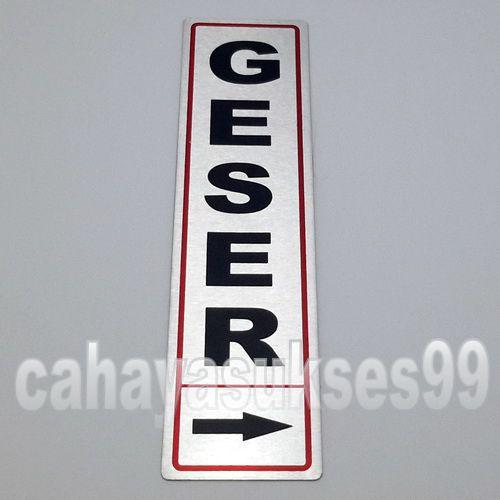 Jual Sticker Label Plat Aluminium Sign Board GESER Stiker Pintu Kaca ...