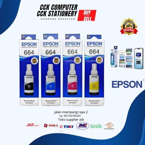 Jual Tinta Epson L100 L210 Original Dus Segel 664 C, M, Y - L110, L120 ...