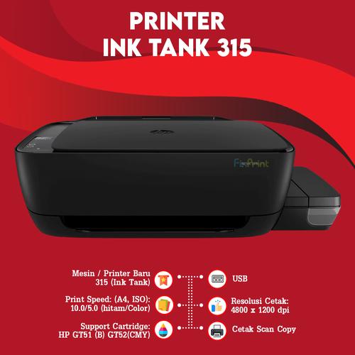 Promo Printer Ink Tank HP 115 Infus With Tinta GT51 / GT53 Black GT52