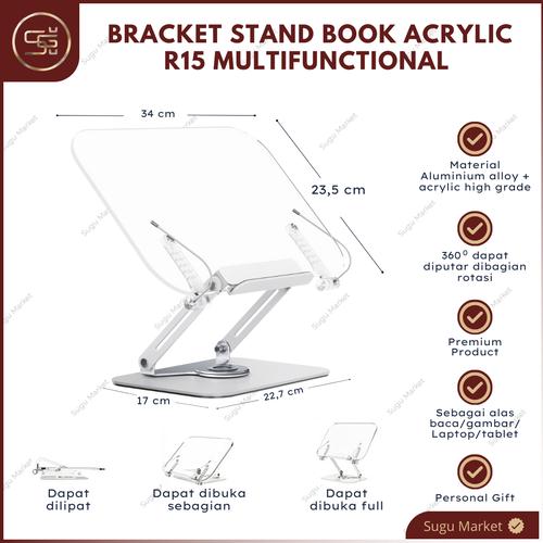 Promo Penyangga Buku Akrilik R15 Book Stand Reading Holder Ipad Tablet ...