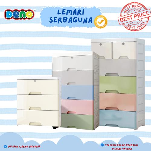 Promo DENO KISUBO Lemari Plastik Warna Warni Macaron/ Pure White/White