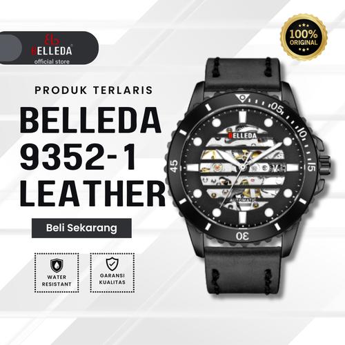 Jual Jam Tangan Pria BELLEDA 9352 Automatic NEW Tali Kulit Anti Air 30M ...