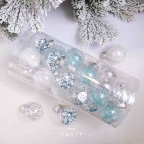 Promo Blue Christmas Balls Tube / Ornament Christmas Tree / Christmas