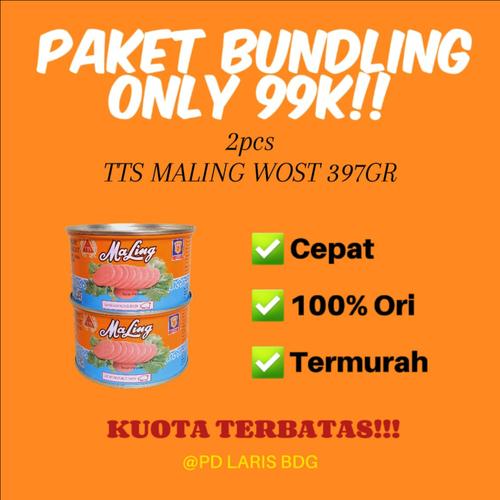 Jual [PAKET BUNDLING 2 PCS] MALING WOST TTS BRAND 397GR (PORK LUNCHEON