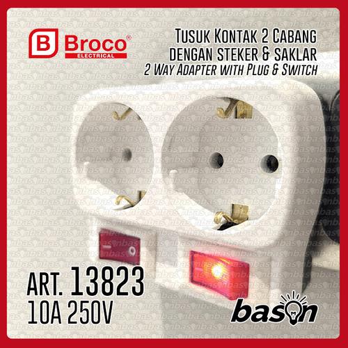 Promo BROCO 13823 - Adapter Stop Kontak 2 Lubang + Steker + Saklar On ...