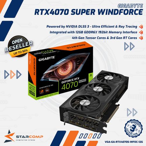 Promo GIGABYTE GeForce RTX 4070 SUPER WINDFORCE OC 12GB GDDR6X 192Bit