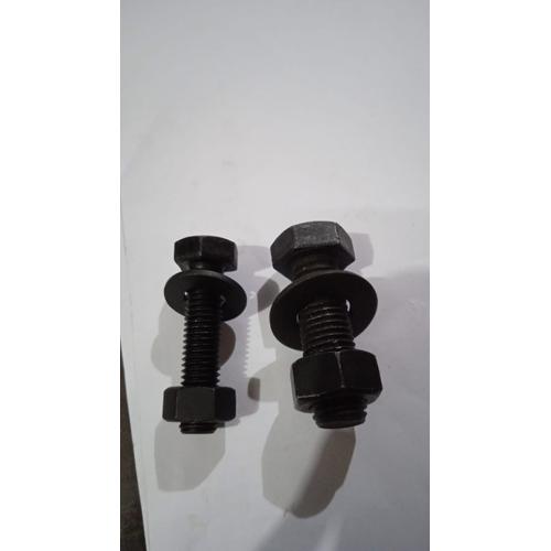 Jual Bolt + Nut + Washer Besi Baja Hitam 8.8 Full Drat Kasar M6mm x