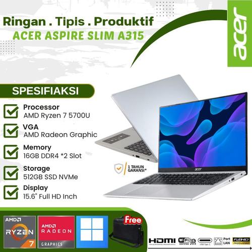 Promo Laptop Gaming Acer Aspire A31544PR9GQ Ryzen 7 16GB SSD 512GB 15