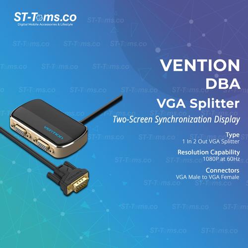 Vention VGA Splitter in out VGA Male to Female Audio Splitter with  Power Cable DBA di Tokopedia
