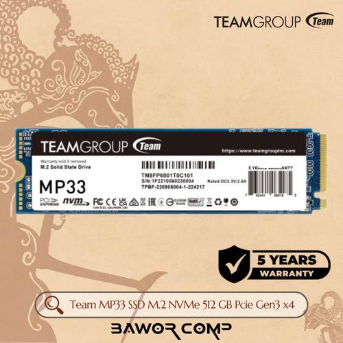 Team Group MP33 SSD M.2 512GB PCIe Gen3 X4 2280 - Unità A Stato Solido Ad Alte Prestazioni Per PC E Portatili