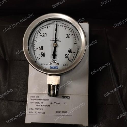 Jual pressure vacuum Gauge Wika 50 Sampai 50 mbar size 2 1/2" full