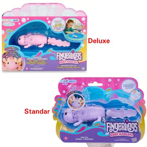 Promo Mainan Boneka Jari Fingerlings Baby Axolotl Alix Auggie with Led