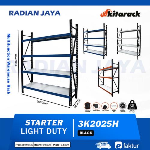 Promo Rack Gudang KITARACK Rack Besi 4 Susun Tinggi 2.5 Meter Panjang 2 ...