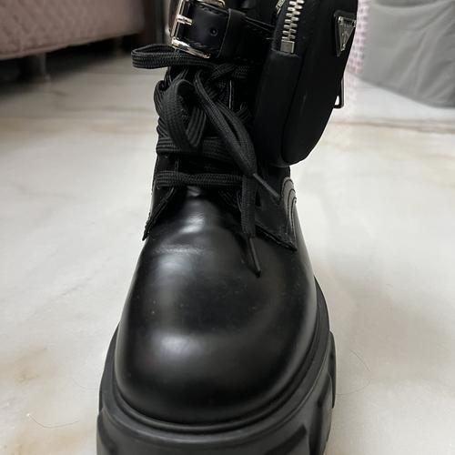 Prada Monolith Bottes Prada Occasion Prada Combat Boots With Pouch