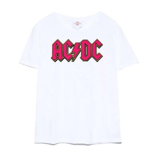 Jual KAOS ACDC UNGU PUTIH LOGO PINK / Premium Tshirt acdc hnm uniqlo ...