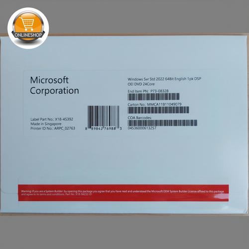 Jual Win Server 2022 STD / Win Server 2022 Standard 64BIT 16 CORE ORI ...