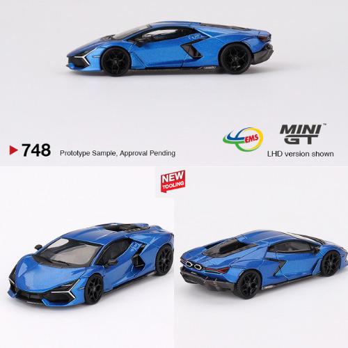 Mini GT 1:64 Lamborghini Revuelto Blu Eleos – Modellino Pressofuso, Edizione Limitata Chase MGT00748