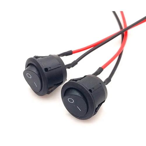 Jual mini switch on off plus kabel | saklar kecil bulat 2 pin - Putih ...