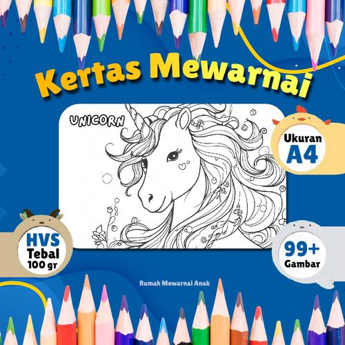 Jual Kertas Mewarnai Untuk Anak Anak Ukuran A4 Untuk TK Dan PAUD Tema
