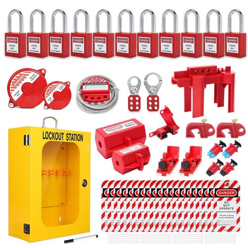 Jual Heavy-Duty Lockout Tagout Station with 70 Components | OSHA ...