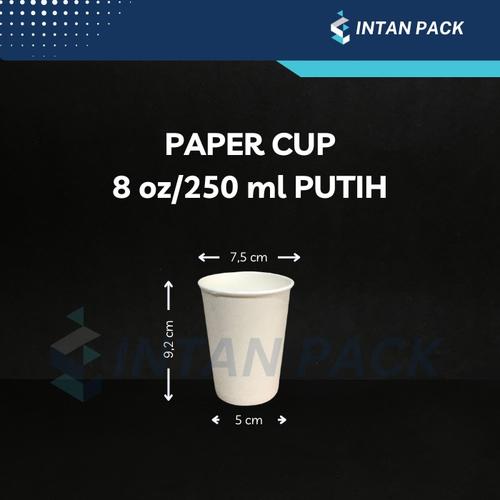 Jual Paper Cup 8 oz Putih (250 ml) Gelas Kertas Kopi Tahan Panas (50 ...