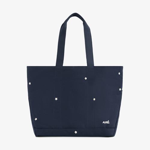 Jual Aimé Leon Dore Floral Embroidered Large Canvas Tote Bag 'Navy