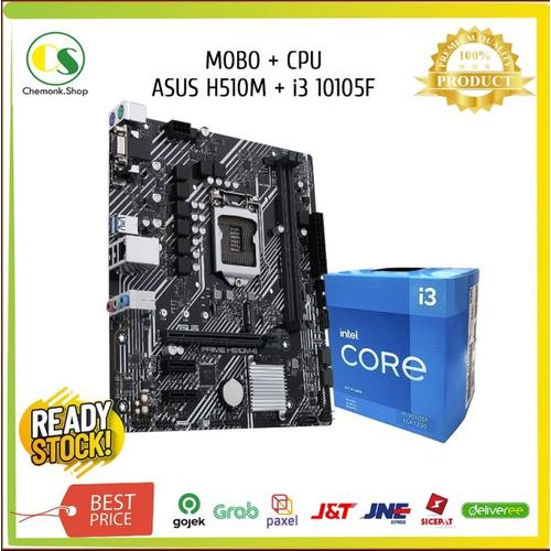 Jual PAKET MOBO LGA 1200 ASUS PRIME H510ME + INTEL i3 10105f +RAM