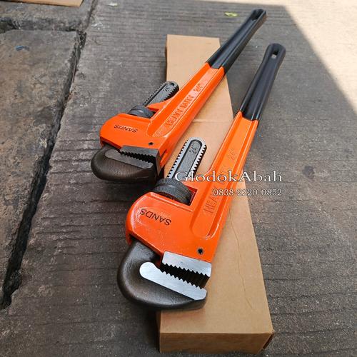 Jual Kunci Pipa 8 10 12 14 18 24 36 48 Inch SANDS Rubber Handle Pipe ...