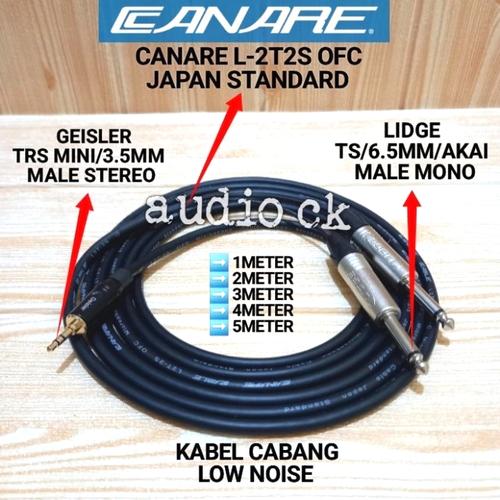 Jual KABEL AUDIO CABANG JACK 3.5MM MALE TO DUAL 6.5MM MALE MONO 1M5M