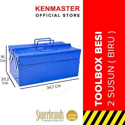 Jual AT - Kenmaster TOOL BOX BESI 2 Susun Kotak perkakas merah biru ...
