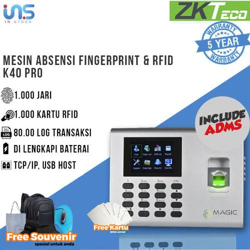 Jual Zkteco Mesin Absensi Fingerprint & RFID K40 Pro dengan Baterai ...
