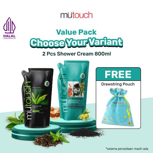 Promo BUNDLE PACK Mutouch Shower Cream 800ml (Isi 2 pcs) - 800ml Pearl ...