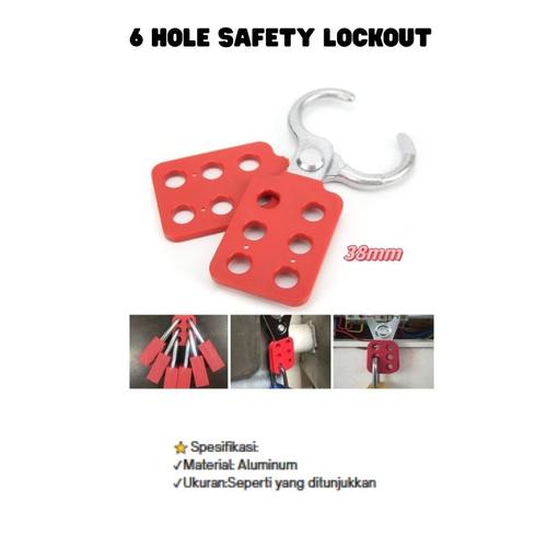Jual (CLS) - 6 HOLE SAFETY LOCKOUT/38MMSTEEL LOCKOUT HASP/1.5INCH ...