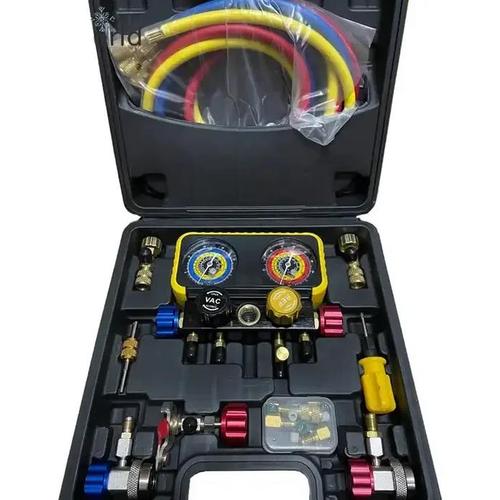 Jual 4 way manifold gauge for r22 r32 r410 r134a refrigeration digital