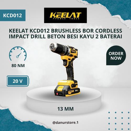 Jual KEELAT KCD012 Brushless Bor Cordless Impact Drill Beton Besi Kayu ...