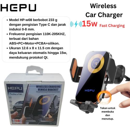 Jual Car Wireless Charger 15W Qi Automatic Fast Charging for