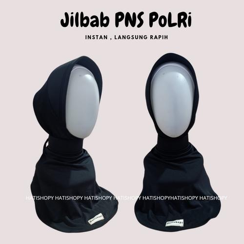 Promo Jilbab Polwan Wanita Premium Hitam Coklat Putih / Hijab Dinas ...